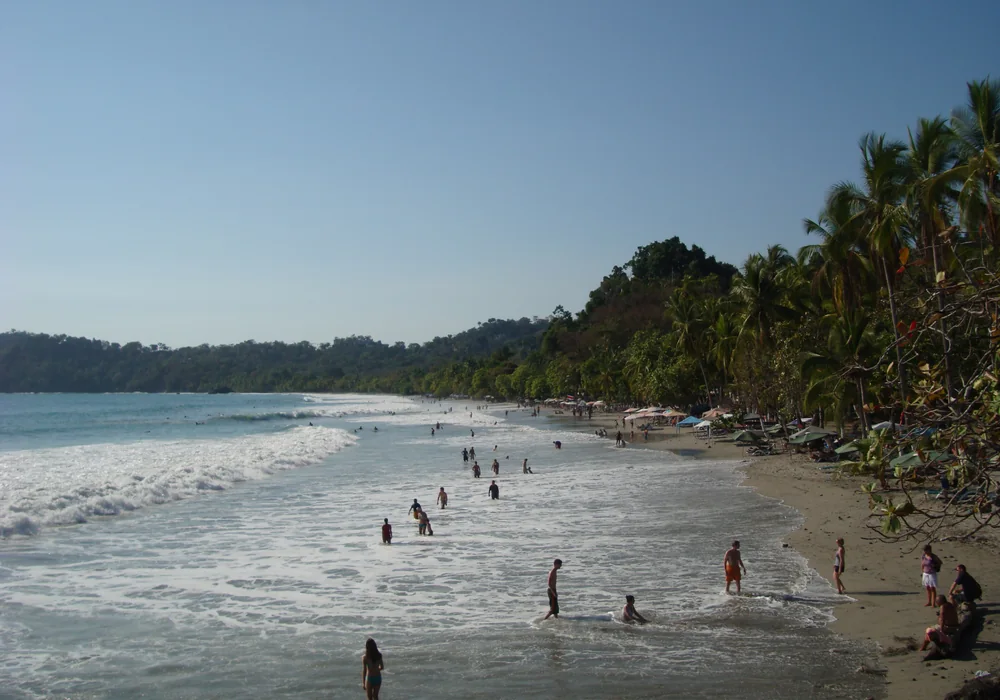 Swimmers on Manuel Antonio's main beach